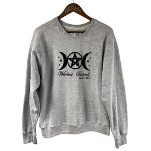 Wicked Blessed Salem Crewneck Sweatshirt Large Sewn Terry Plush Souvenir Tourist